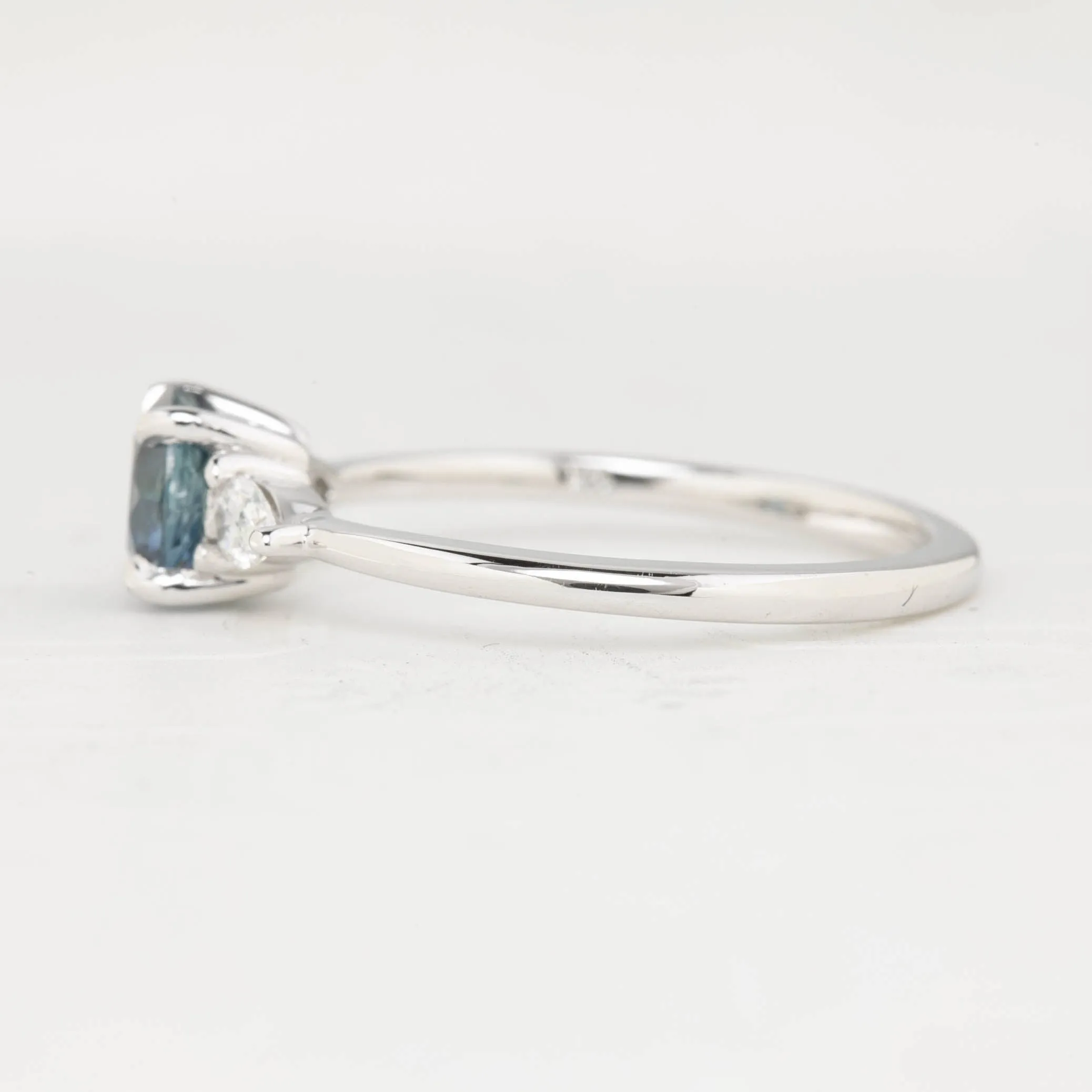 Olivia Ring - 1ct Blue Montana Sapphire, 14k White Gold (One of a kind)