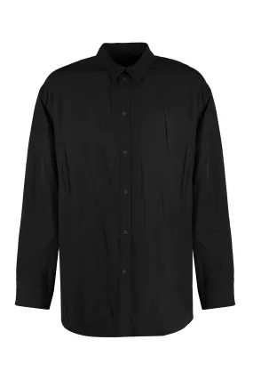 OVERSIZE BLACK CRUMPLED SHIRT