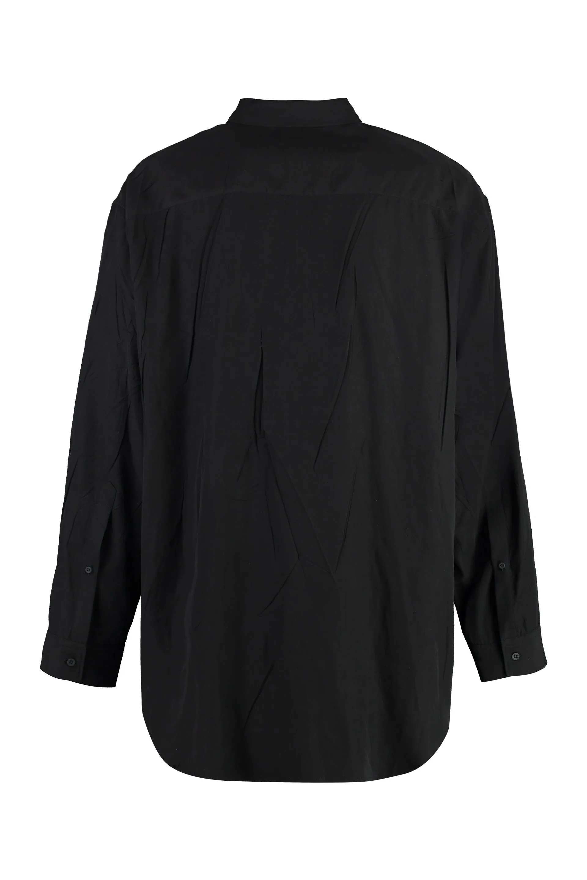 OVERSIZE BLACK CRUMPLED SHIRT