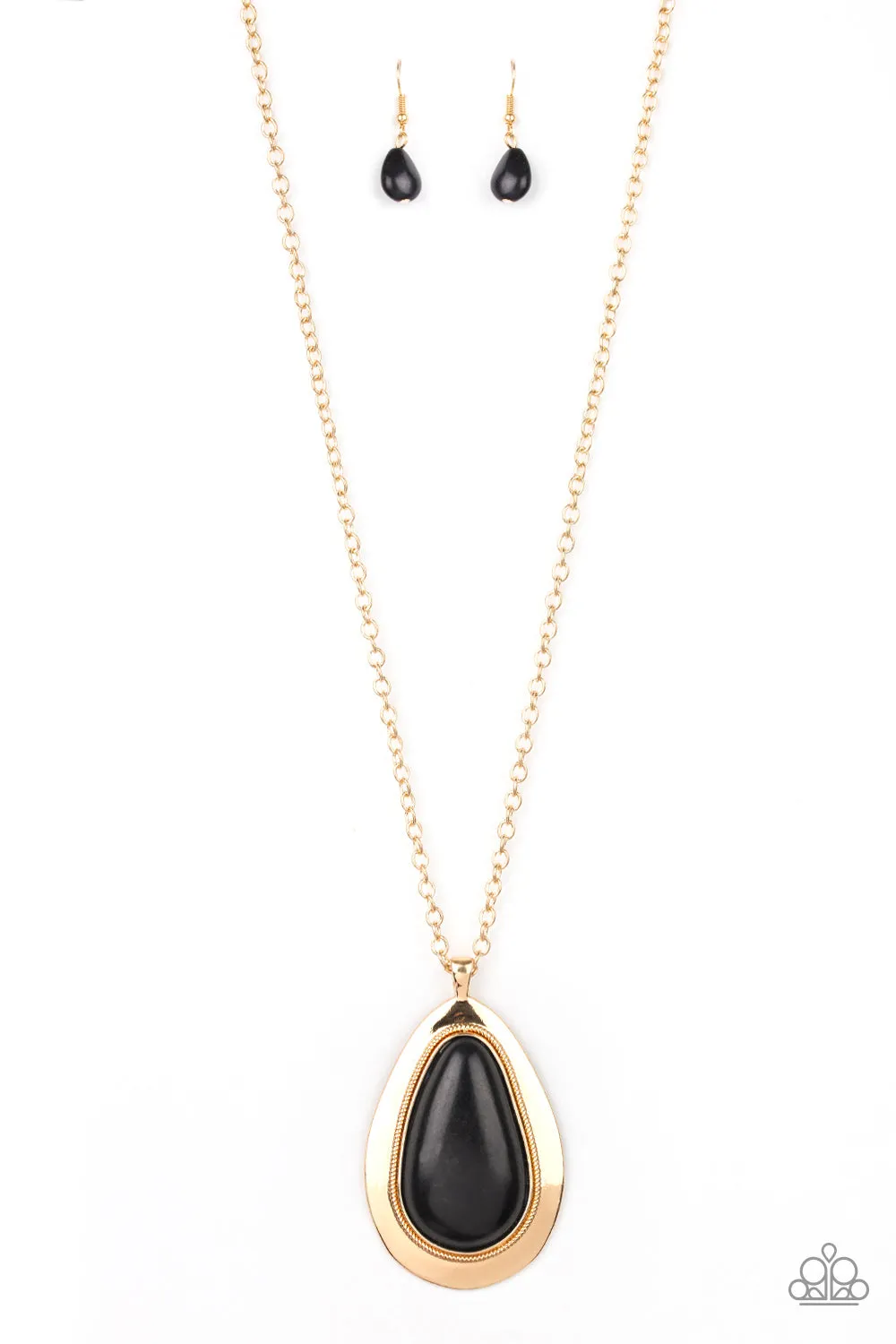 Paparazzi Necklace ~ BADLAND To The Bone - Gold and Black Necklace