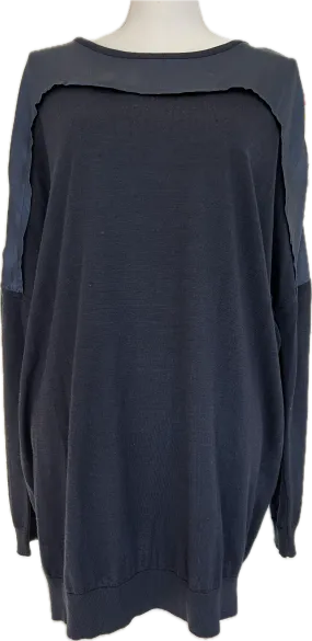 Piazza Sempione Navy Wool and Silk Top, L/XL