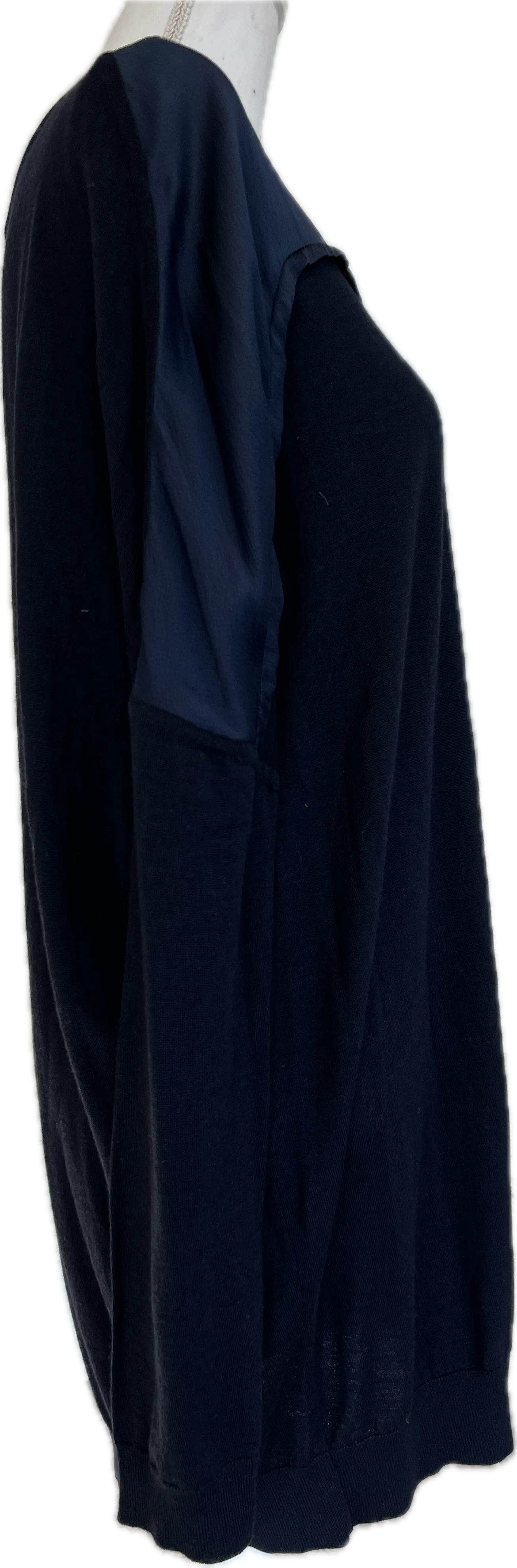 Piazza Sempione Navy Wool and Silk Top, L/XL