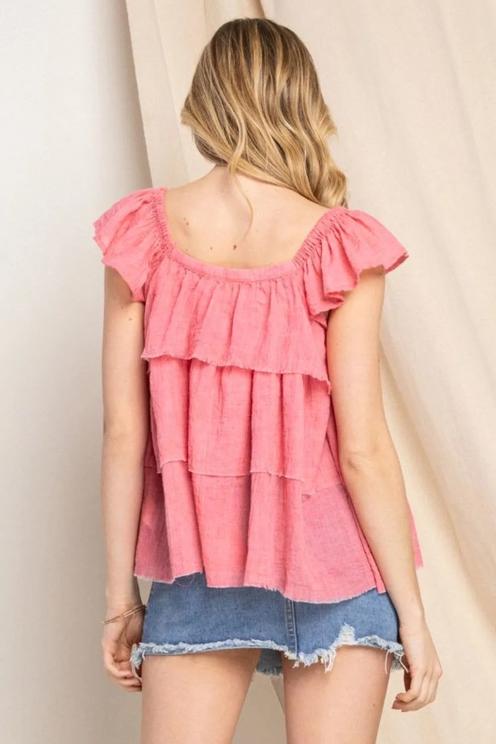 Pink Ruffled Top