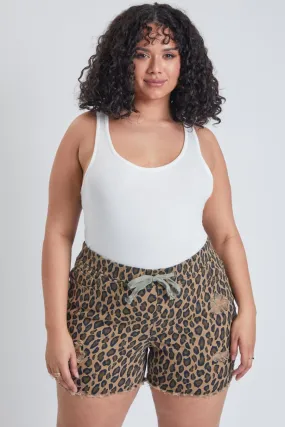 Plus Size Women's  Fray Hem Jogger Shorts