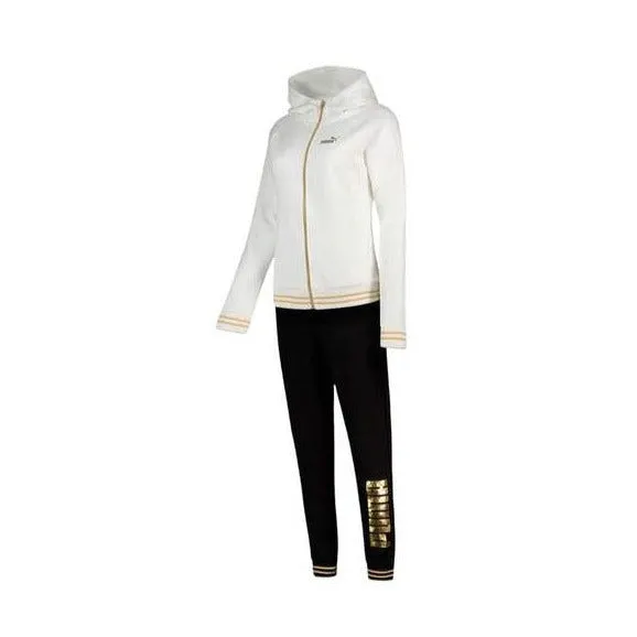 Puma women's tracksuit Gold Metallic 847606-02 white black