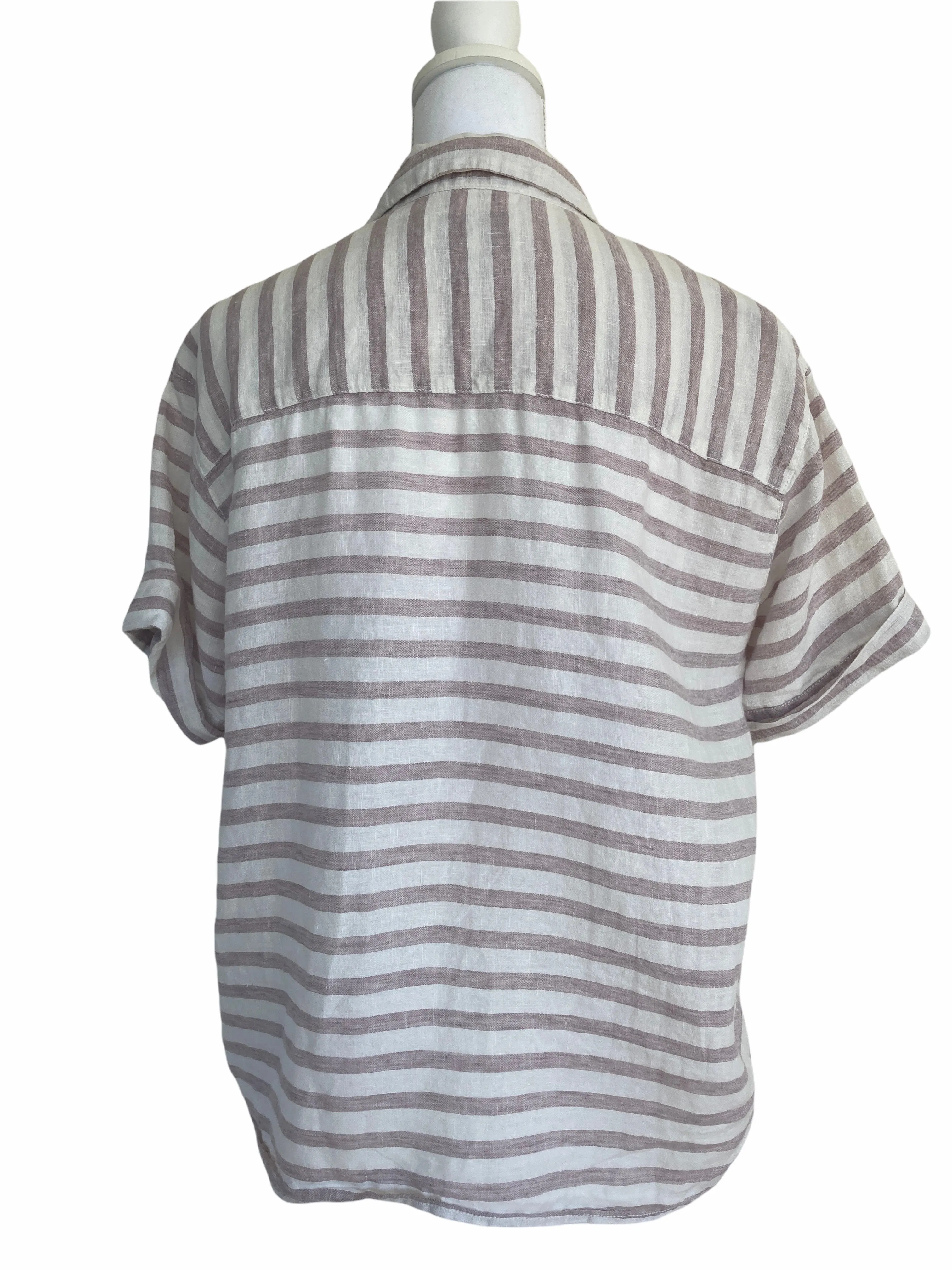 Rachel Zoe Striped Linen Shirt, M