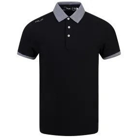 RLX Tailored Fit Cotton Knit Polo Black - SS24