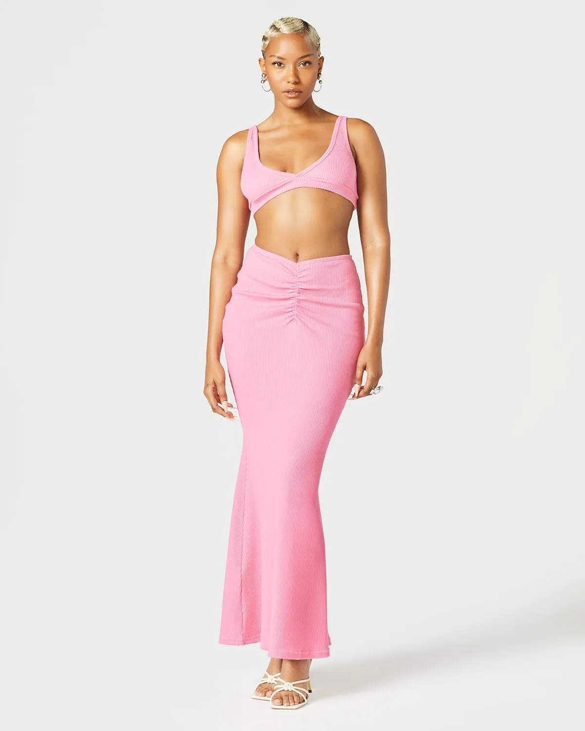 Ruched Maxi Skirt