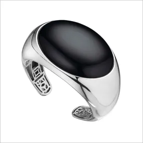 Sahara Black Agate Cuff in Sterling Silver