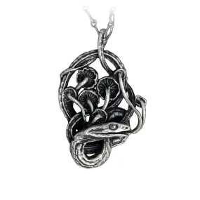 Serpent and mushrooms necklace