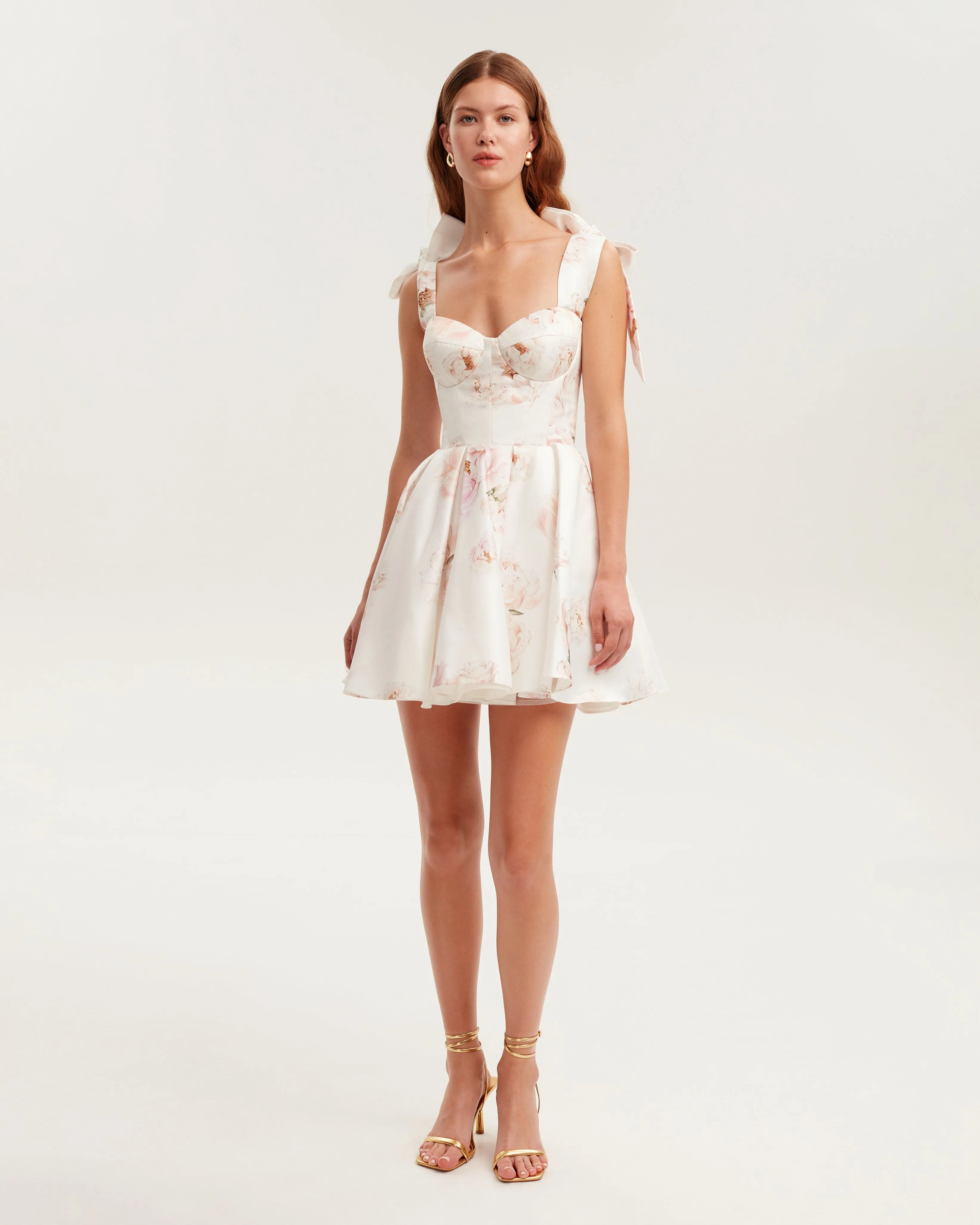 Splendor pink peony mini dress on straps, Garden of Eden