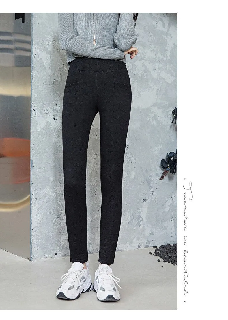 Stretch Jeans High Waist Women Clothing simple Casual Slim Skinny Jeans Denim Trousers