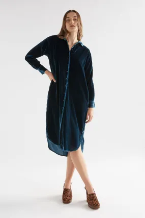 Suuri Velvet Shirt Dress