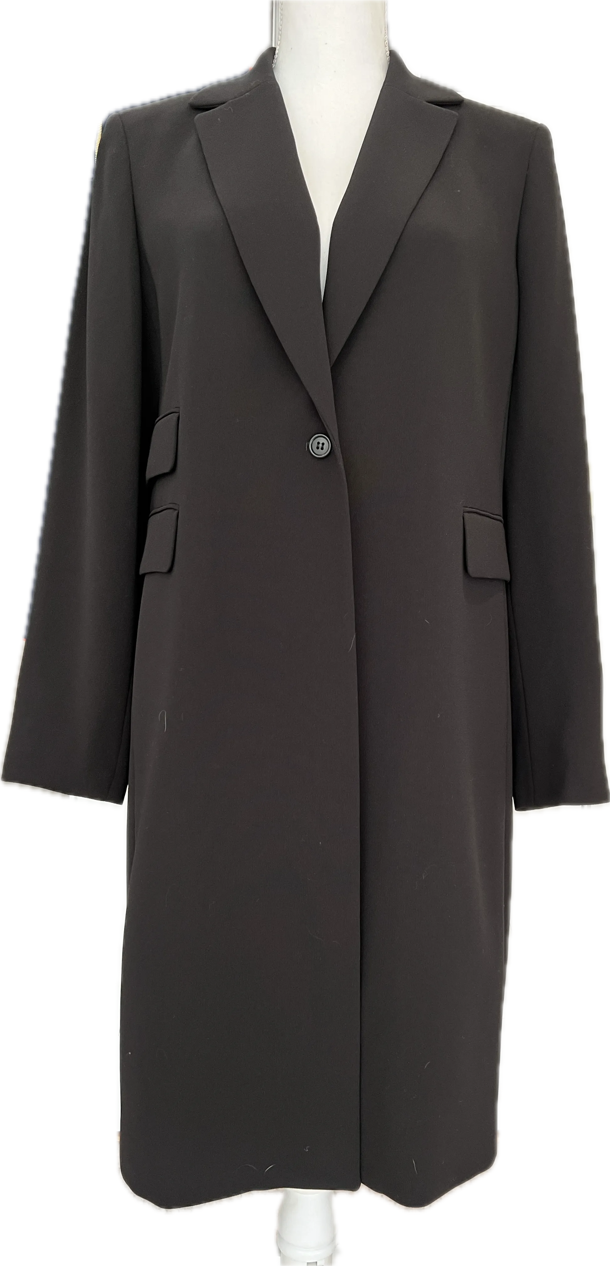 Tahari Black Topper One Button Coat, 10