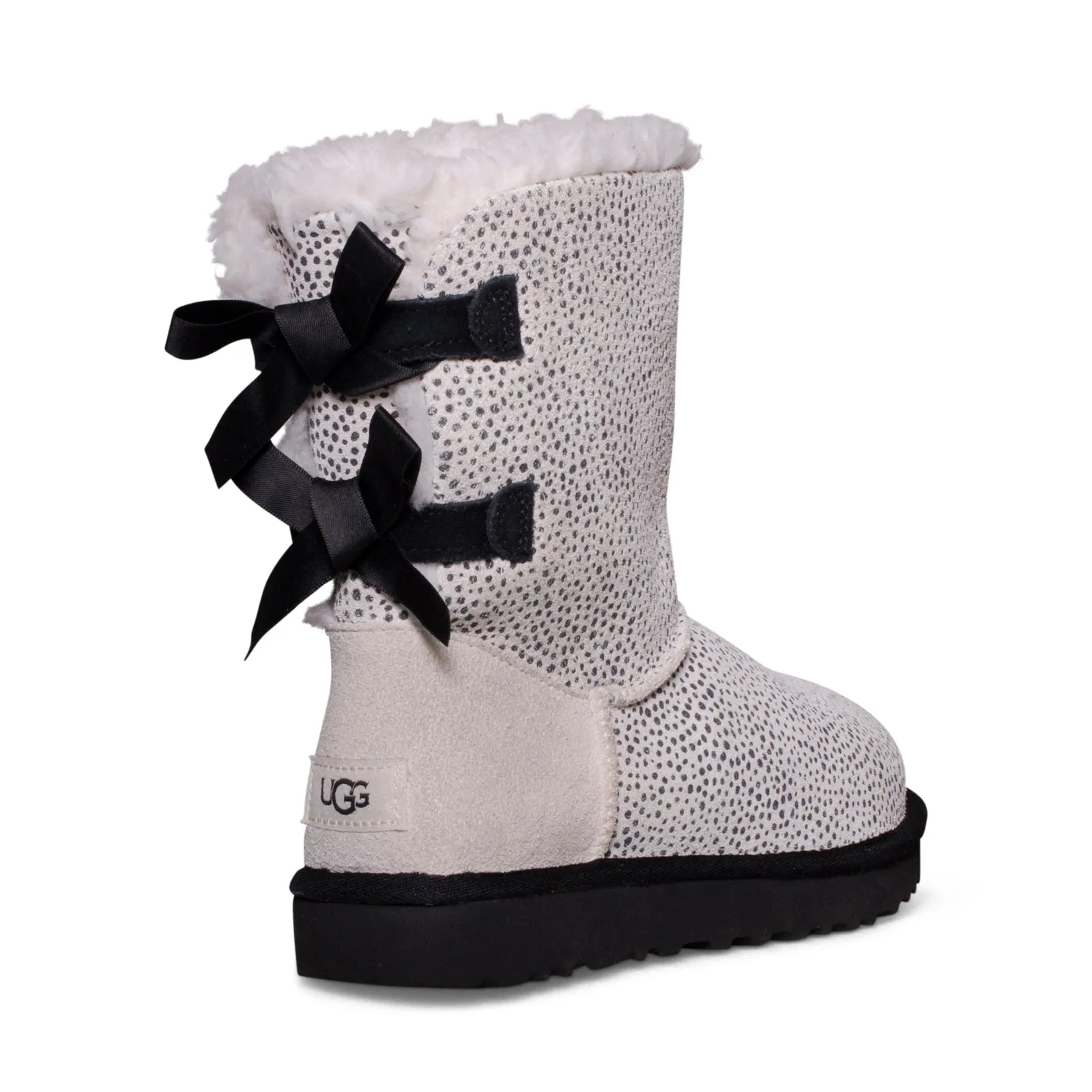 UGG Bailey Bow Micro Cheetah White Boots - Women's