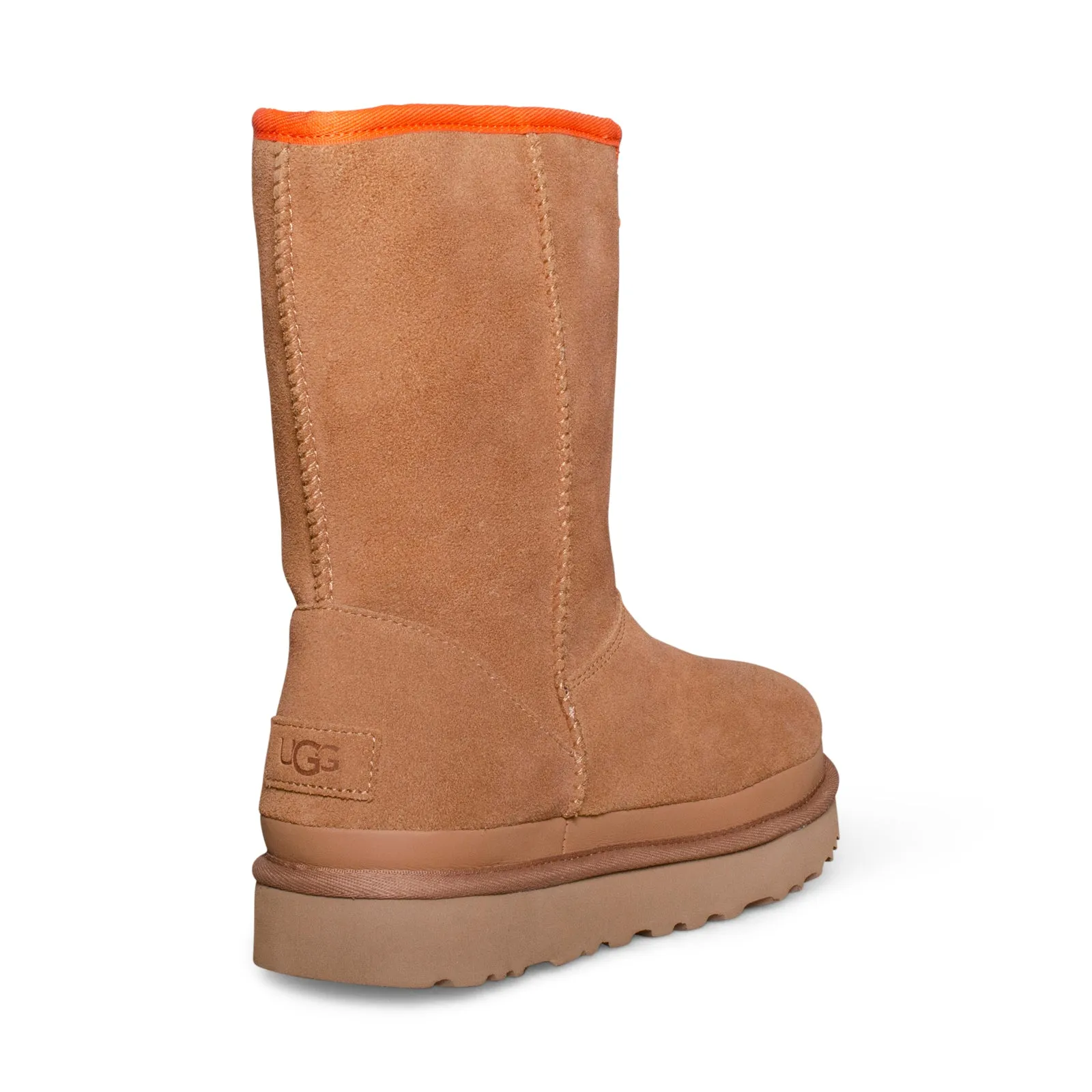 UGG Classic Short Zipper Tape Logo Chestnut Boots - Women's