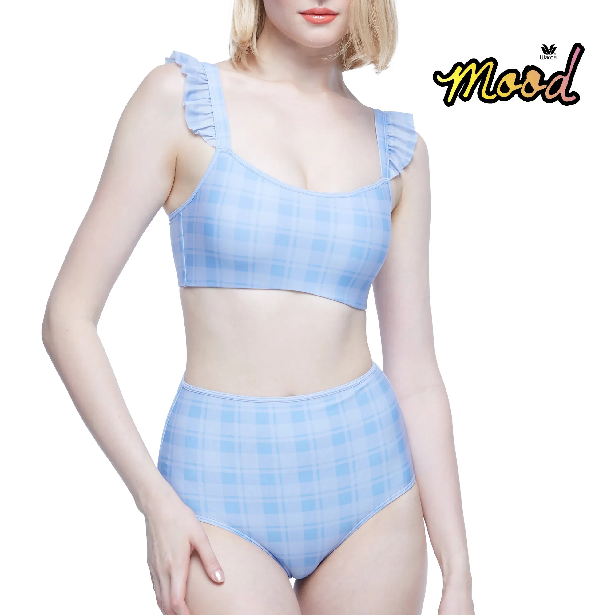 Wacoal Mood Set Beach & Bra เซ็ทชุดว่ายน้ำ(เสื้อและกางเกง) รุ่น MM1U05   MM6U05 สีฟ้าอ่อน (LS)